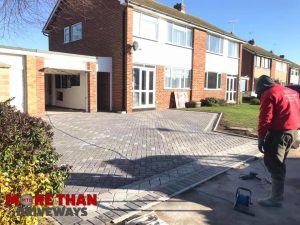 New Driveway With Charcoal Block Paving